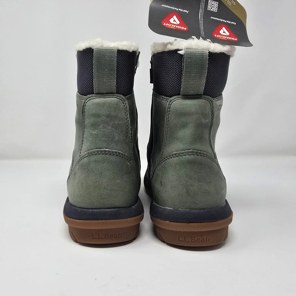 LL Bean Storm Chaser Zip 5 Women 8.5 M Waterproof Insulated Boots Green 507153